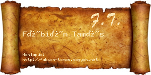 Fábián Tamás névjegykártya